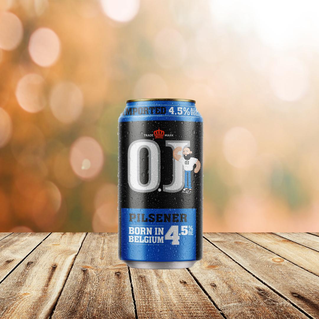 O.J. Signature Pilsener 330ml Can - 4.5%-O.J. Beer